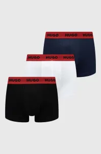 Boxerky HUGO 3-pak pánske, čierna farba, 50469766