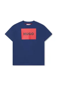 Detské bavlnené tričko HUGO jednofarebný