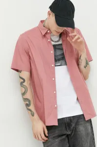 Košeľa HUGO pánska,ružová farba,regular,s klasickým golierom,50475668