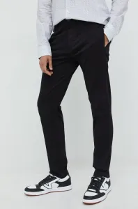 Nohavice HUGO pánske, čierna farba, priliehavé #6014300