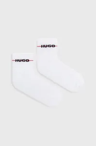 Ponožky HUGO (3-pak) pánske, biela farba