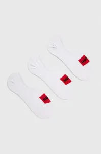 Ponožky HUGO 3-pak pánske, biela farba