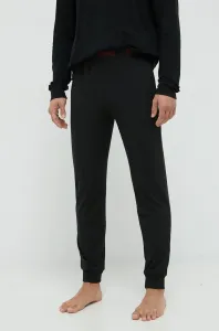 Pyžamové nohavice HUGO pánske, čierna farba, jednofarebná #2586528