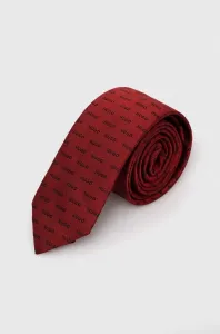 Hodvábna kravata HUGO červená farba #8991534