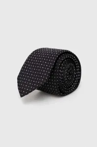 Hodvábna kravata HUGO čierna farba #8661675