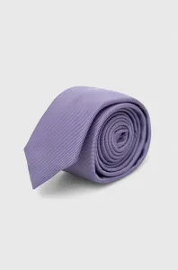 Hodvábna kravata HUGO fialová farba #6057361