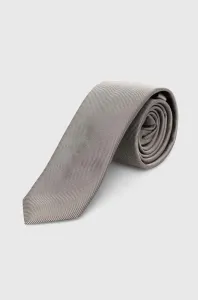 Hodvábna kravata HUGO šedá farba,50468199