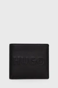 Kožená peňaženka HUGO pánsky, čierna farba #5491701