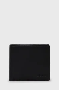 Kožená peňaženka HUGO pánsky, čierna farba #229161