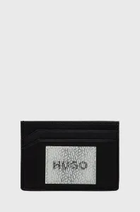 Kožené puzdro na karty HUGO pánsky, čierna farba #259446