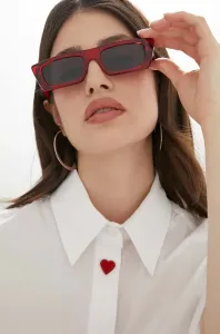 Slnečné okuliare HUGO dámske, červená farba