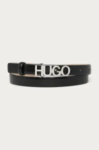 Kožený opasok Hugo dámsky, čierna farba #167628
