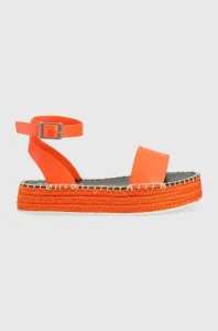 Sandále HUGO Sun dámske, oranžová farba, na platforme, 50493066