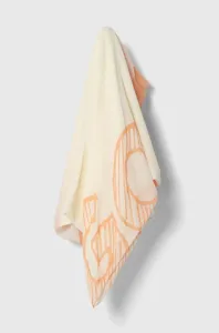 Šatka s prímesou vlny HUGO oranžová farba, vzorovaná