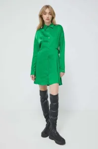 Šaty HUGO zelená farba, mini, áčkový strih #8197751