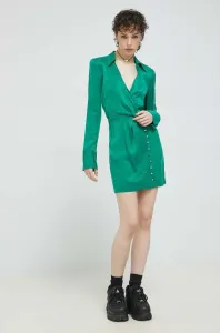 Šaty HUGO zelená farba, mini, priliehavá #7524154