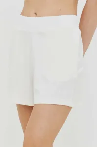 Šortky HUGO biela farba, jednofarebné, vysoký pás