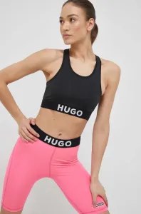 Športová podprsenka HUGO čierna farba, jednofarebný