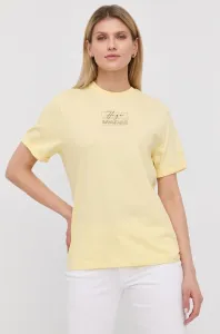 Tričko HUGO dámsky, žltá farba, #216996