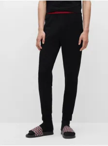 Pyžamové nohavice HUGO pánske, čierna farba, jednofarebná #610262