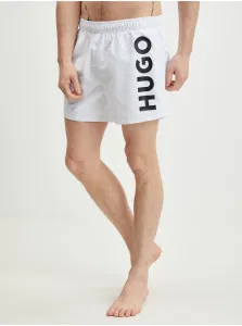 Plavkové šortky HUGO biela farba