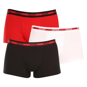Sada tří pánských boxerek v černé, červené a bílé barvě HUGO #6247831