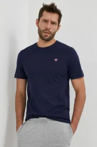 Bavlnené tričko Hummel tmavomodrá farba, jednofarebné