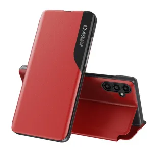 Hurtel Eco Leather View Case, Samsung Galaxy A14, červené