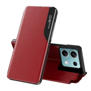 Techsuit Xiaomi Redmi Note 13 Elegantné knižkové puzdro View Case  KP30979 červená