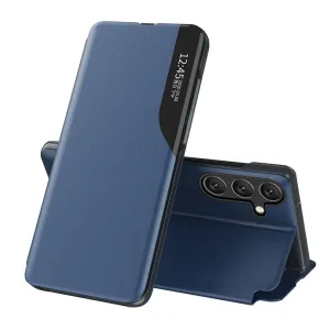 Hurtel Eco Leather View Case, Samsung Galaxy A24 4G, modré