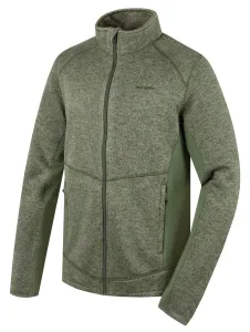 Husky  Alan M khaki, XXL Pánsky fleecový sveter na zips