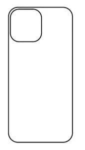 Hydrogel - matná zadní ochranná fólie - iPhone 13 - typ výřezu 1