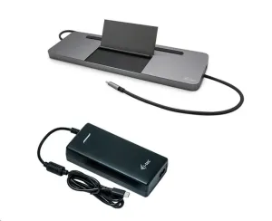iTec USB-C Metal Ergonomic 4K 3x Display Docking Station, Power Delivery 85 W + i-tec Universal Charger 112 W