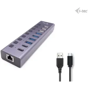 i-tec USB 3.0/USB-C Charging HUB 9port LAN + Power Adaptér 60 W
