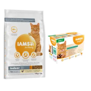 Výhodné balenie IAMS 2 x veľké balenie - Vitality Cat Adult Indoor chicken - 2 x 10 kg