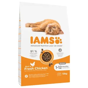 Výhodné balenie IAMS 2 x veľké balenie - Vitality Kitten Fresh Chicken - 2 x 10 kg