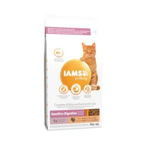 IAMS for Vitality Sensitive Digestion Adult & Senior s morčacím - výhodné balenie: 2 x 3 kg