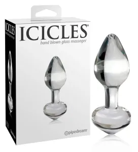 Pipedream Icicles No. 44 - sklenený análny kolík (priehľadný)