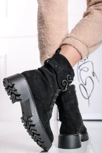 Čierne členkové šnurovacie topánky Brina #3410171