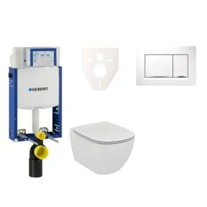 Cenovo zvýhodnený závesný WC set Geberit na zamurovanie + WC Ideal Standard Tesi 110.302.00.5NE5