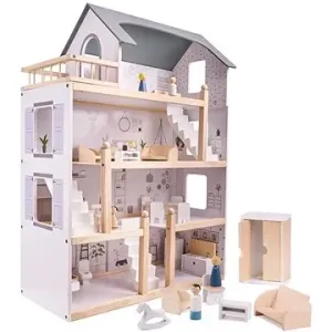 Drevený domček pre bábiky + nábytok 80 cm