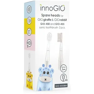 innoGIO GIOGiraffe & GIORabbit Spare Heads Transparent náhradné hlavice na zubnú kefku pre deti GIOGiraffe & GIORabbit Sonic Toothbrush 2 ks