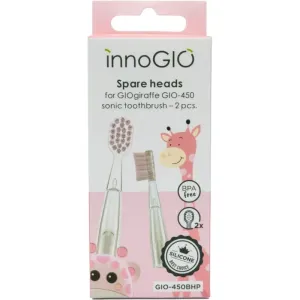 innoGIO GIOGiraffe Spare Heads for Sonic Toothbrush náhradné hlavice pre sonickú zubnú kefku na baterky pre deti GIOGiraffe Sonic Toothbrush Pink 2 ks #912378