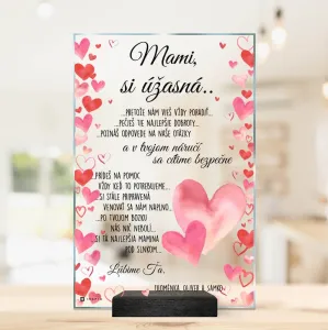 Darček pre mamičku - personalizovaná plaketa s vlastným textom a dizajnom