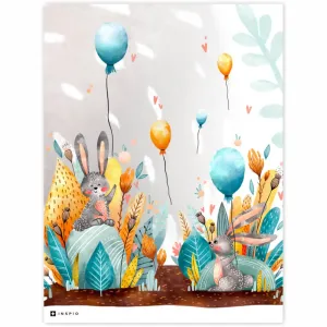 Obraz na stenu do detskej izby - Zajačiky s balónmi