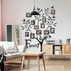 Nálepky na stenu do obývačky - Strom s rámčekmi
