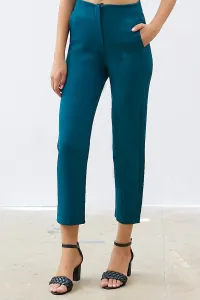 Šípky InStyle s vysokým pásom Nohavice z dvojitej látky - smaragdové #8569787