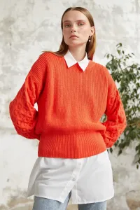 InStyle Asil Balloon Sleeve Knitwear Short Sweater - Orange