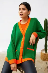 InStyle Vega Pocket Knitted Cardigan - Green