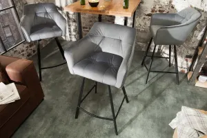 LuxD Dizajnová barová stolička Giuliana, strieborný zamat
